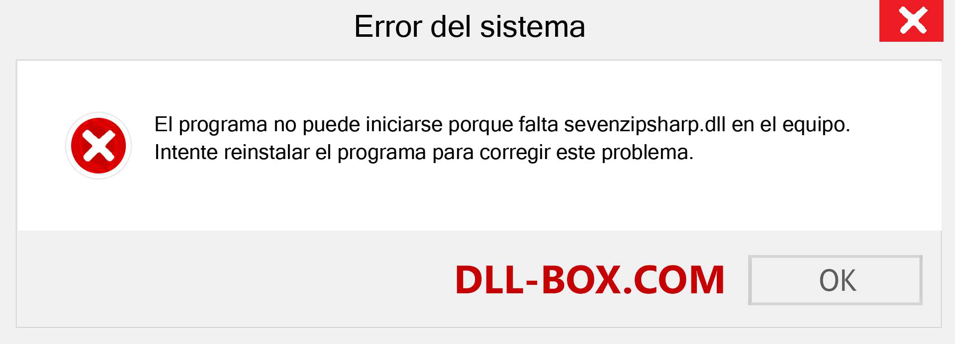 ¿Falta el archivo sevenzipsharp.dll ?. Descargar para Windows 7, 8, 10 - Corregir sevenzipsharp dll Missing Error en Windows, fotos, imágenes