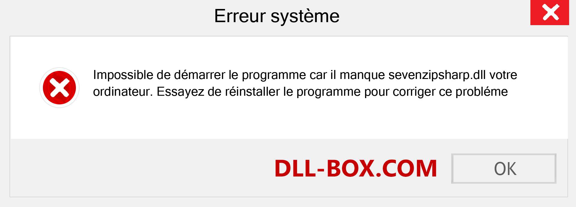 Le fichier sevenzipsharp.dll est manquant ?. Télécharger pour Windows 7, 8, 10 - Correction de l'erreur manquante sevenzipsharp dll sur Windows, photos, images